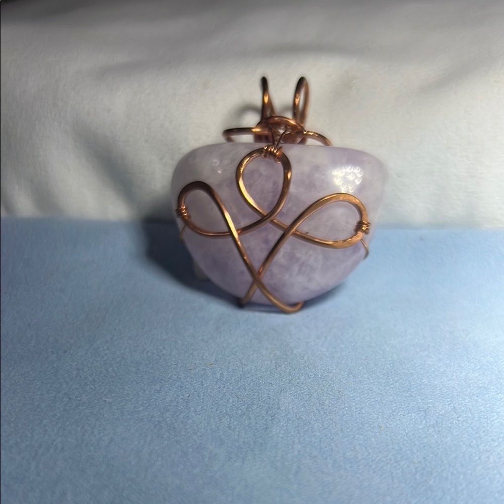 Elegant Purple Stone Pendant with Gold Wire Wrap